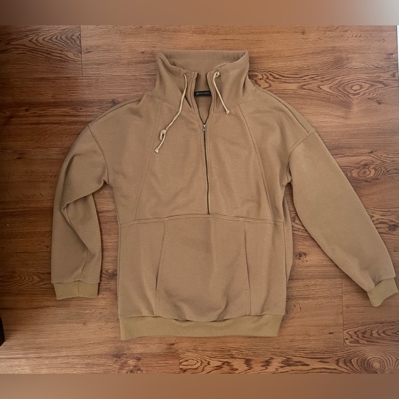 PRETTYGARDEN Women's Coffee Long Sleeve Lapel Zipper Sweatshirt Size Small - Picture 3 of 15